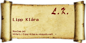 Lipp Klára névjegykártya